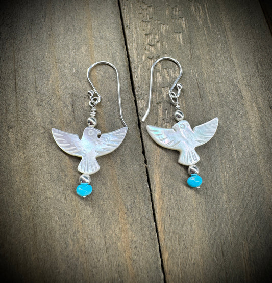 Mother of Pearl Thunderbird Earrings