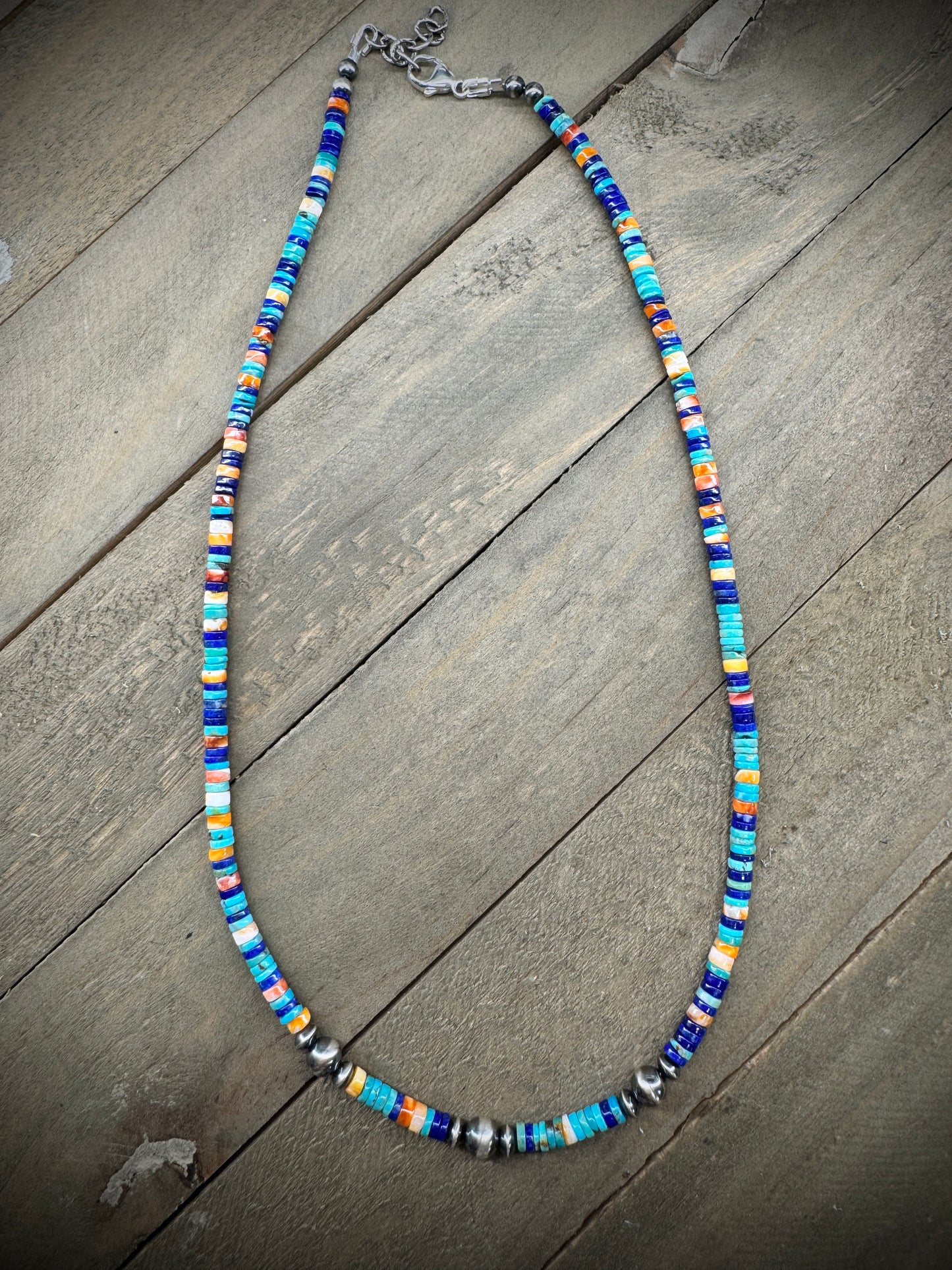 Turquoise, Lapis and Spiny Oyster Necklace
