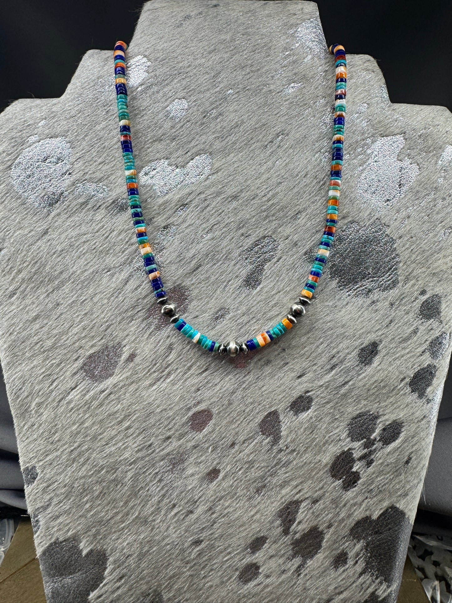 Turquoise, Lapis and Spiny Oyster Necklace