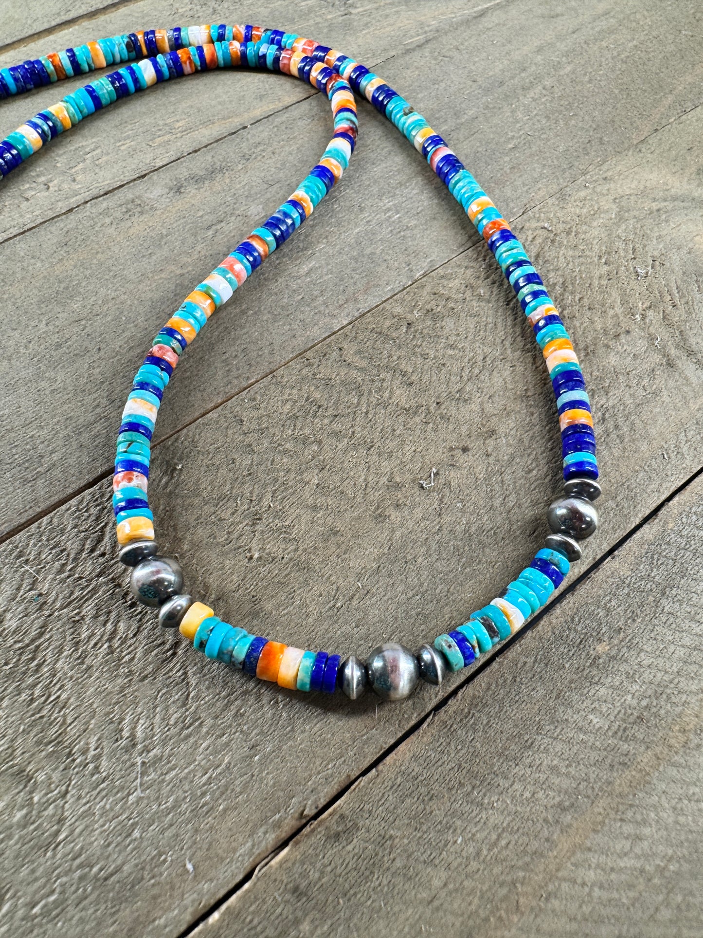 Turquoise, Lapis and Spiny Oyster Necklace