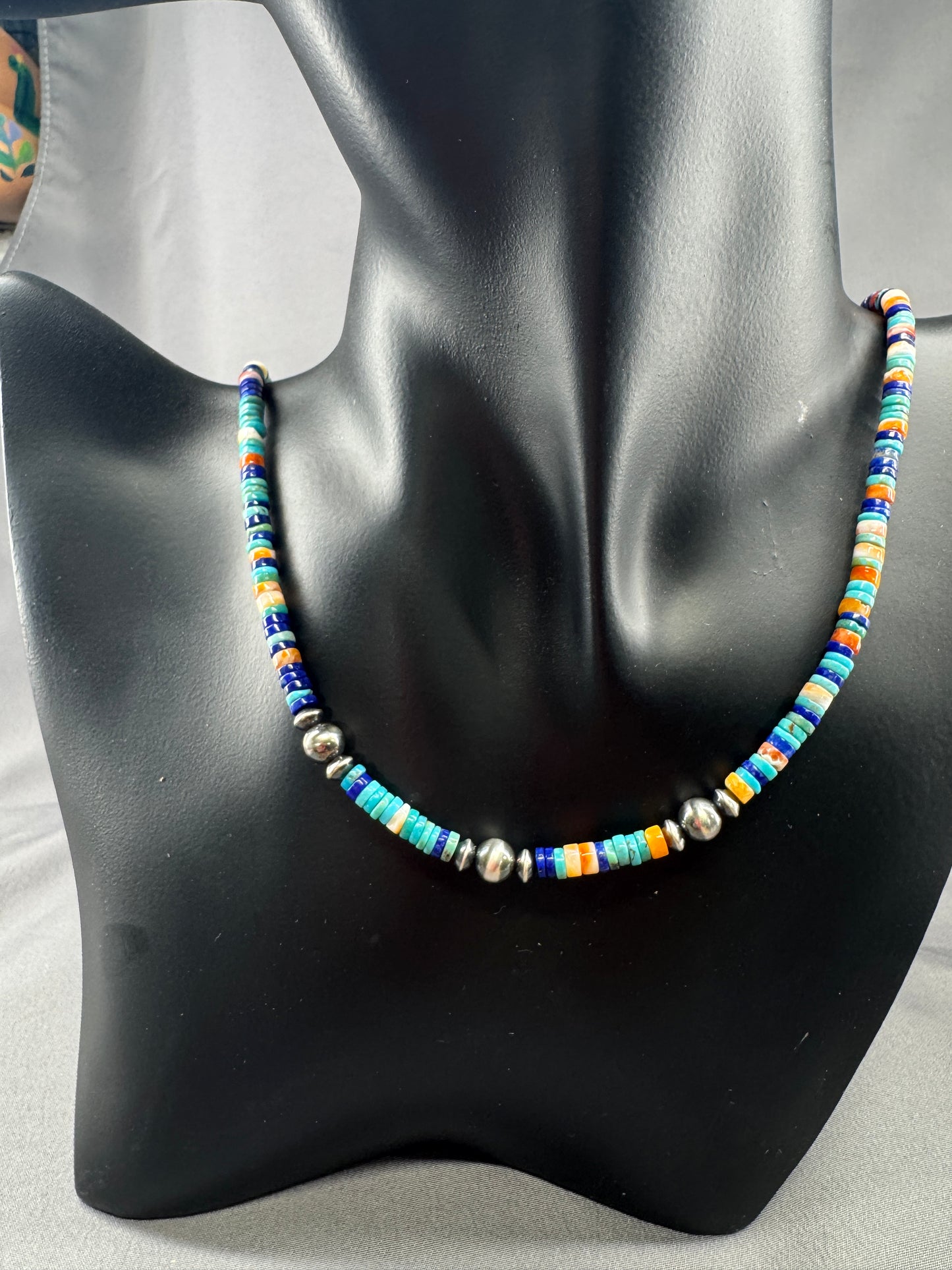 Turquoise, Lapis and Spiny Oyster Necklace