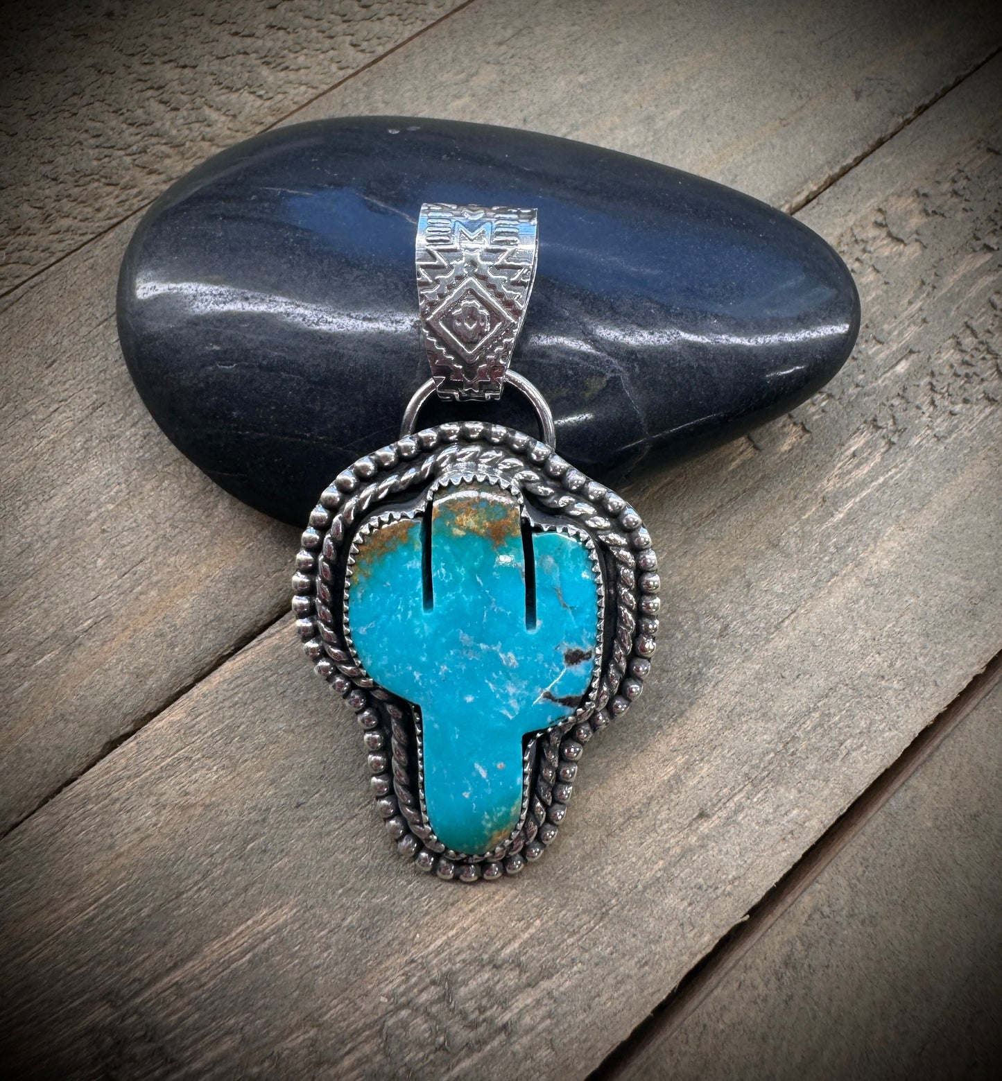 Turquoise Cactus Pendant