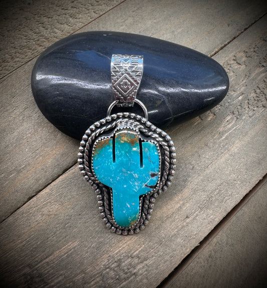 Turquoise Cactus Pendant