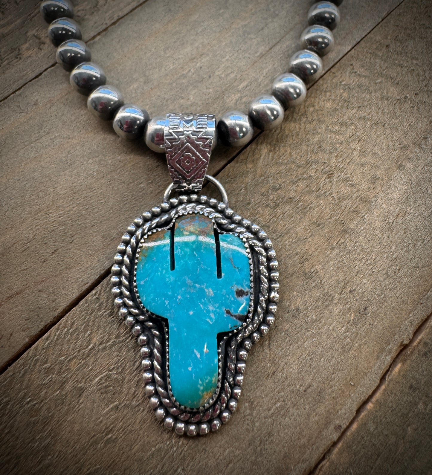 Turquoise Cactus Pendant