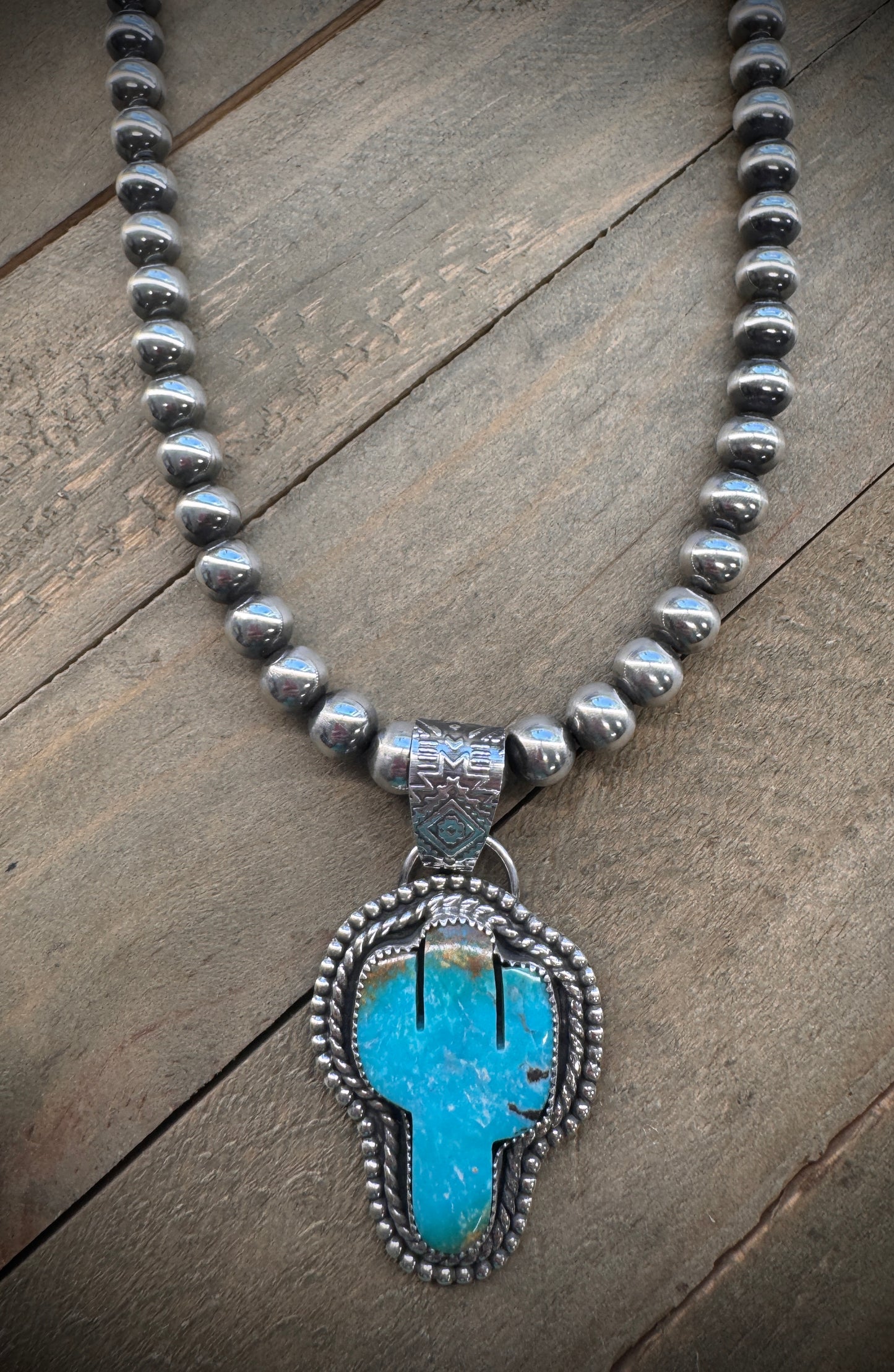 Turquoise Cactus Pendant