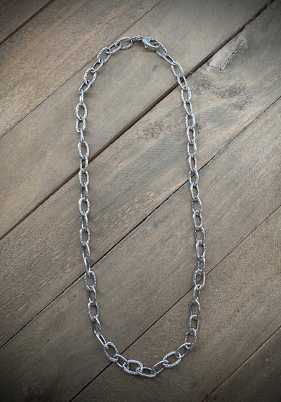 7mm Oxidized Oval Chain
