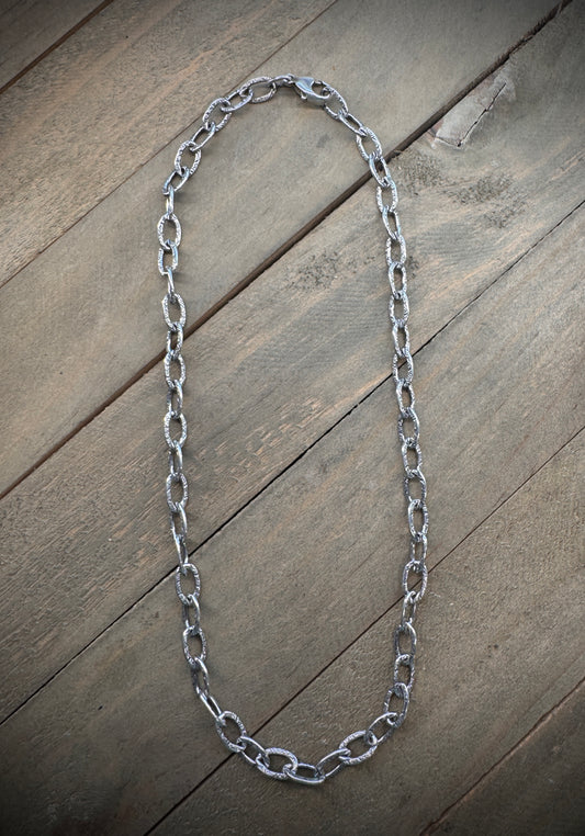 7mm Oxidized Oval Chain