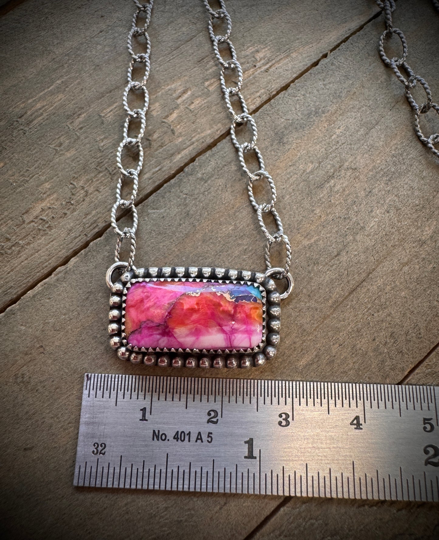 Orange Dahlia Bar Necklace