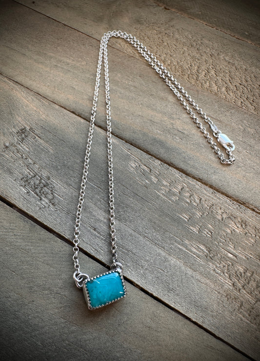 Small Kingman Turquoise Bar Necklace