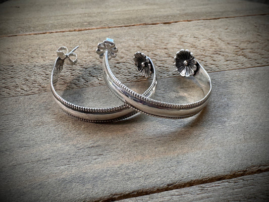 Hidden Flower Hoop Earring #5